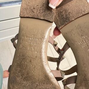Valentino Garavani Studded Sandals in Tan